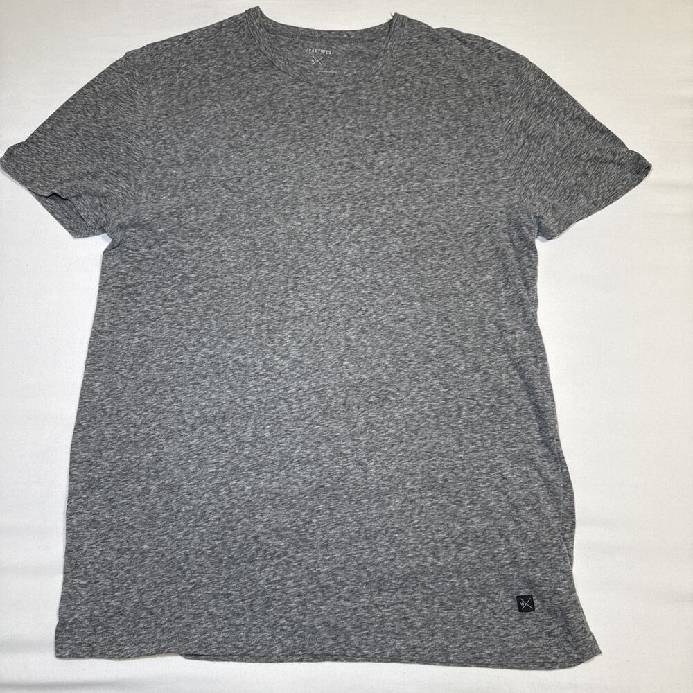 Depart West Mens Heather Gray Tee Shirt Crew Neck Short Sleeve Size XL Soft EUC
